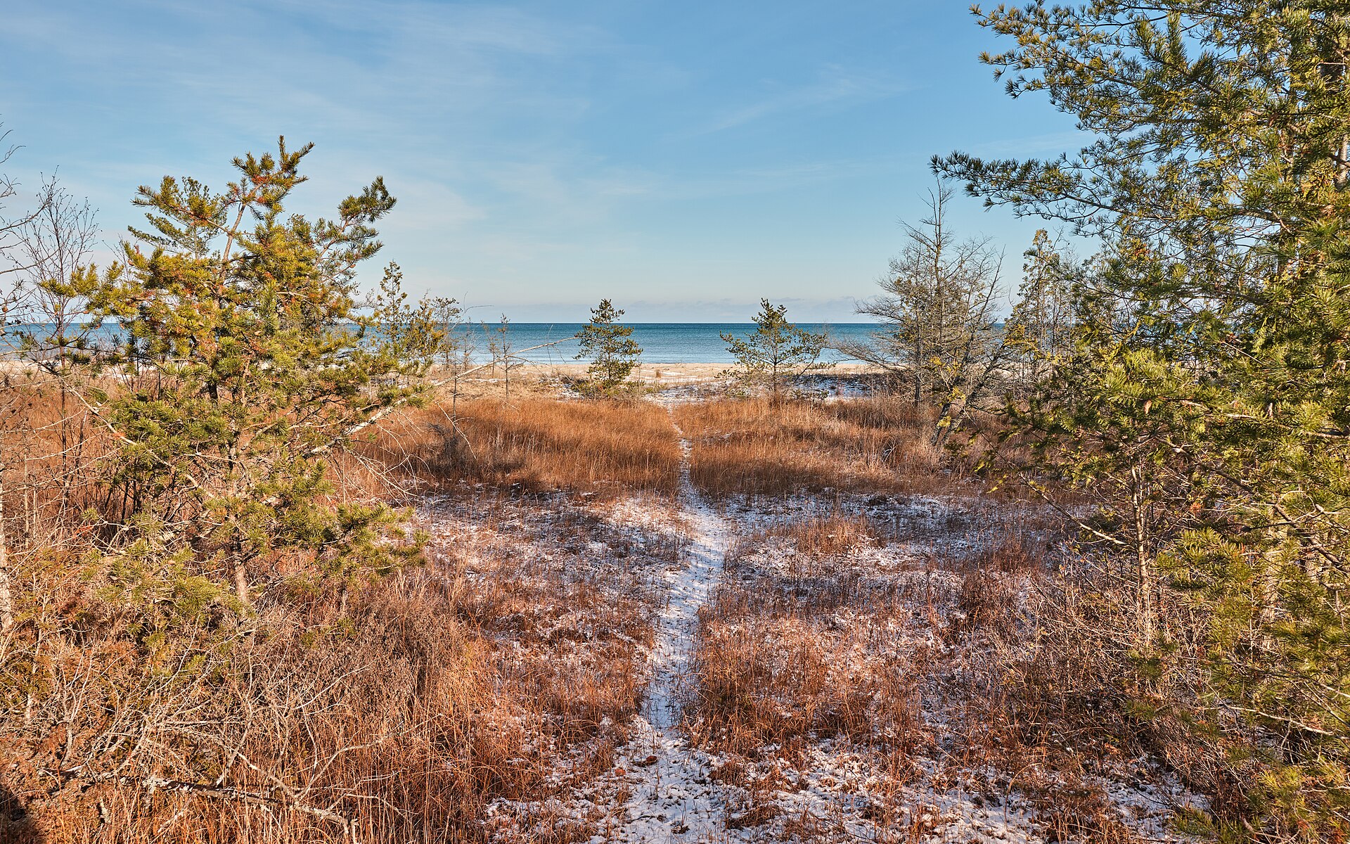Hiking on Michigan's Sunrise Coast — Tawas Point Lighthouse Trail.